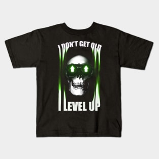 I don't get old I level up Skeleton Head Kids T-Shirt